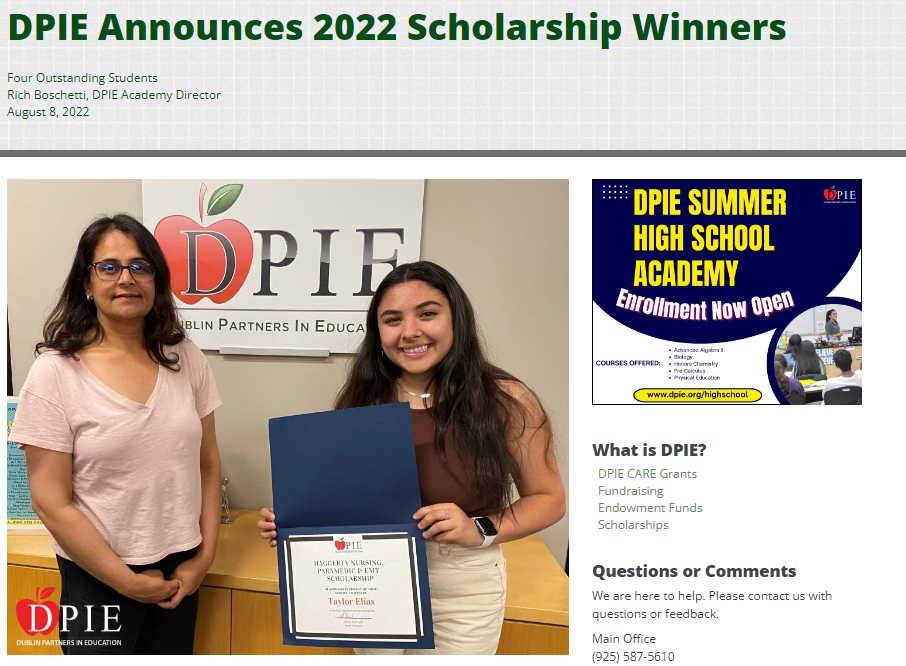 Read about the 2022 Scholarship Winners
