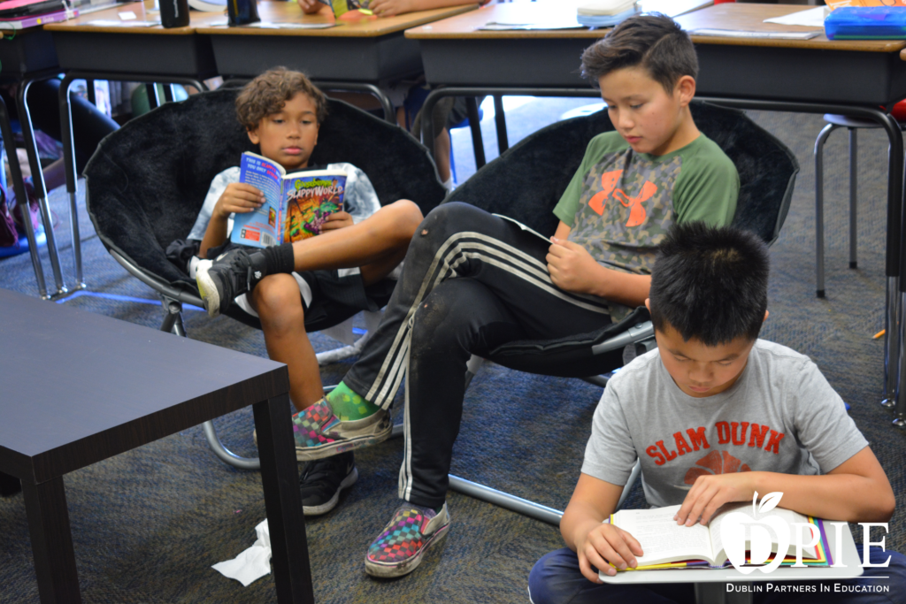 New flexible furniture at Green Elementary kids reading