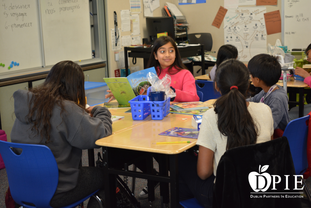 New French Books at Cottonwood Creek kids studying